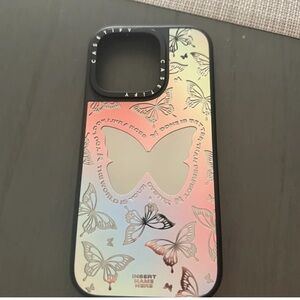 Casetify Black and Pink iPhone Case with Butterfly Design